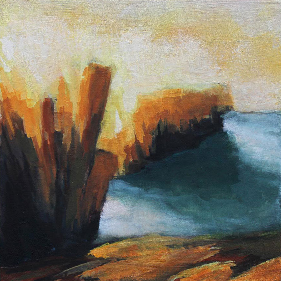 semi abstract landscape painting inspired by the Cliffs of Moher, County Clare, Ireland