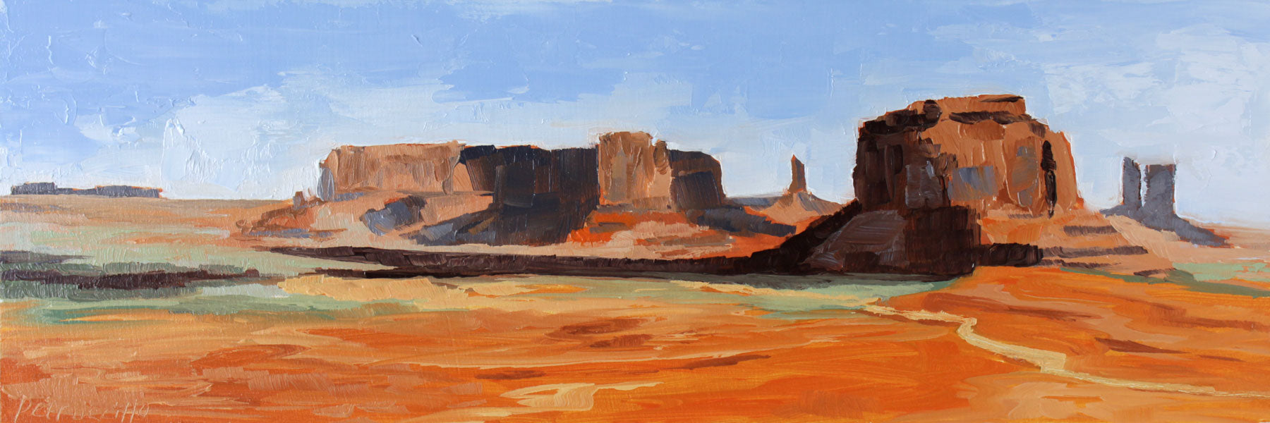 oil painting of monument valley, navajo nation, arizona-utah